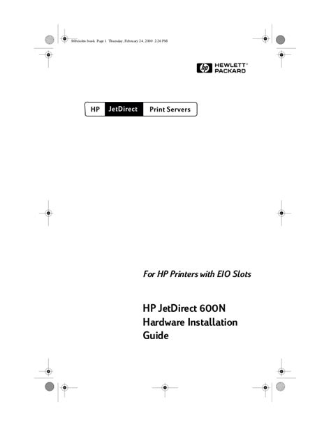 Hp Jetdirect 600n Installation Manual