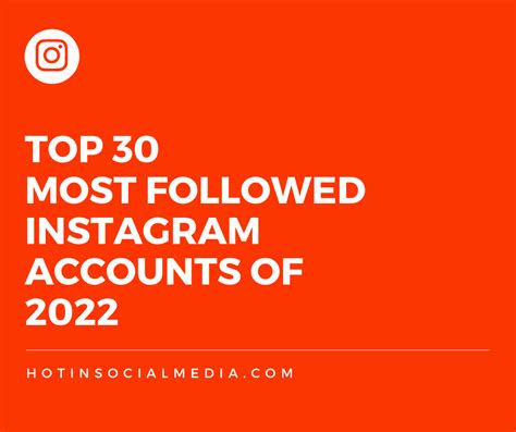 Top 30 Most Followed Instagram Accounts Of 2022