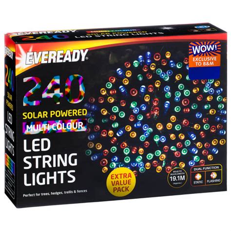 Eveready Solar Powered Led String Lights 240pk Multicolour Garden