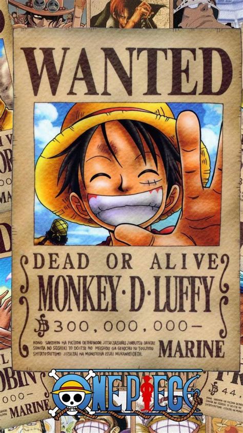 Download One Piece 4k Luffy Wanted Poster Wallpaper