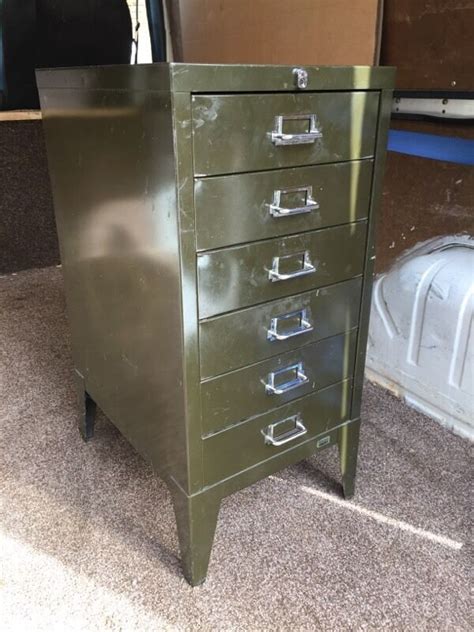 An early 20th century oak 'show walker' single drawer filing cabinet, with brass fittings and maker's details. Vintage Metal Stor 'All Steel' 6 Drawer Filing Cabinet ...