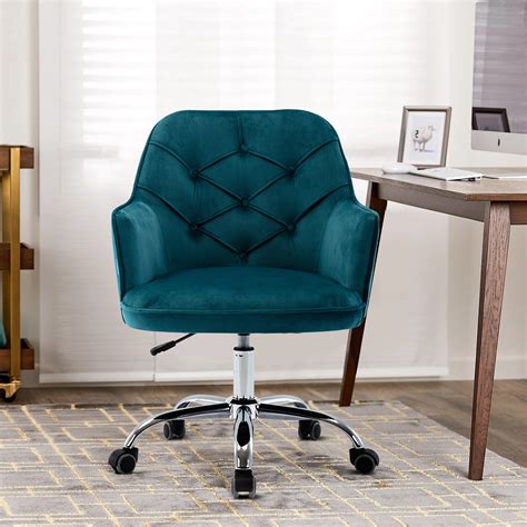 Sesslife Home Office Desk Chair Velvet Task Chair Vanity Chair Computer Chair With Wheels