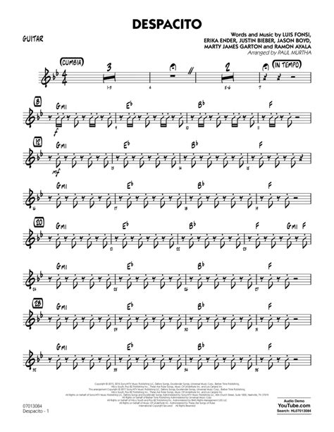 Despacito Arr Paul Murtha Guitar By Part Digital Sheet Music