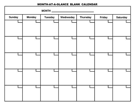 Blank Calendars Half Sheet Free Calendar Template