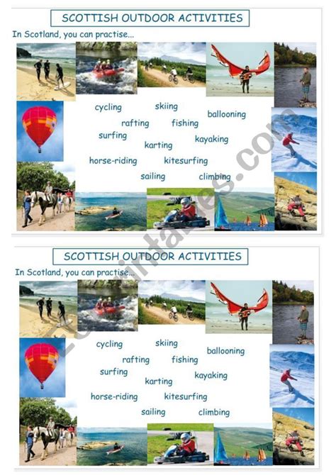 Indoor Outdoor Activities And Sports Interactive Worksheet Outdoor Activities Esl Worksheet By