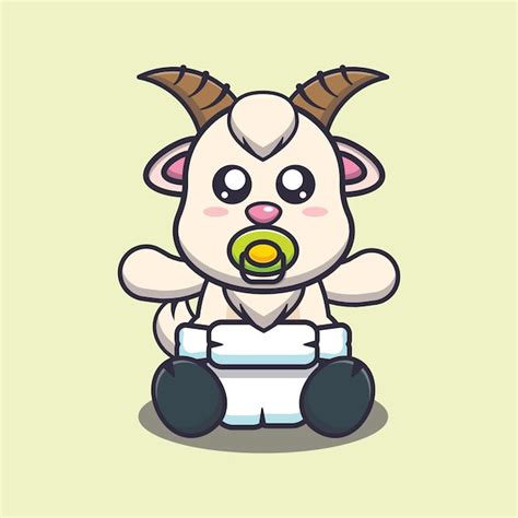 Premium Vector Cute Baby Goat Cute Cartoon Animal Illustration