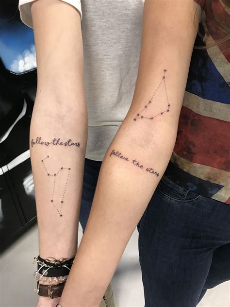 When all is good, you are deeply simpatico, nurturing one another and sharing romantic, thoughtful gestures. Star constellation tattoo - Leo and Capricorn | Tatuajes ...