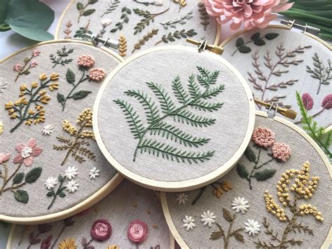 Fern Modern Embroidery Modern Embroidery Embroidery For Beginners