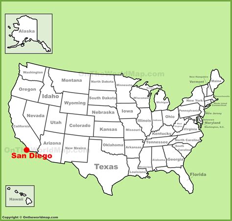 San Diego Location On The Us Map