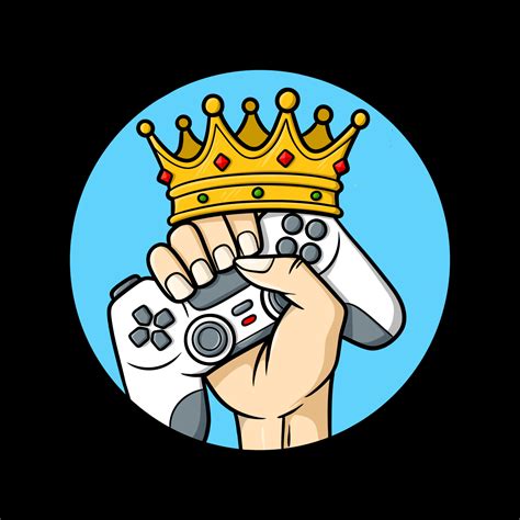 Hand Holding Controller And Crown On It Showing Victory Premium Vector
