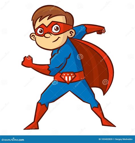 Superhero Boy Cartoon Character Stock Vector Illustration Of Costume