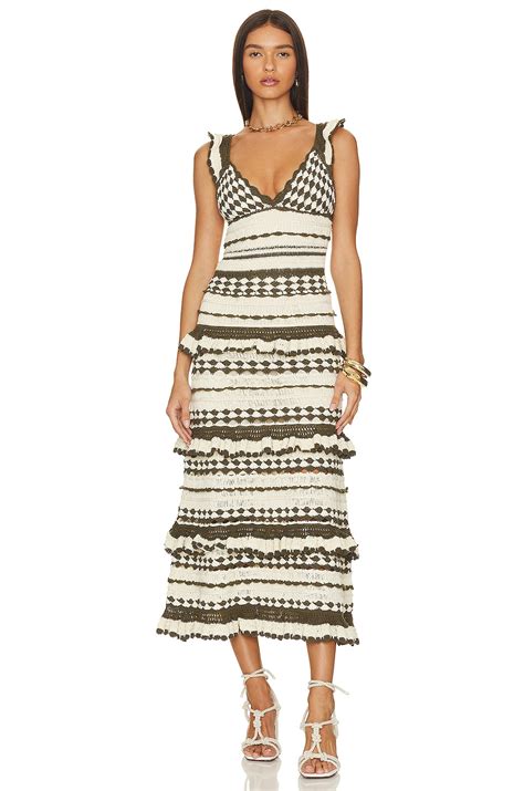 Zimmermann Devi Crochet Dress In Khaki Cream Revolve