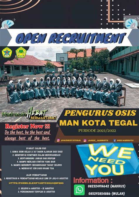Poster Open Recruitment Osis Open Recruitment Calon Pengurus Osis Mpk Sman Pamijahan