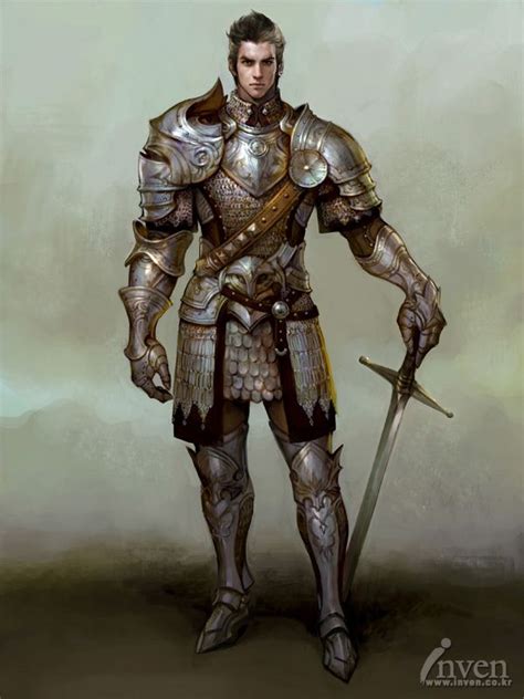 M Half Elf Paladin Platemail Armor Longsword Arm Paladin Character