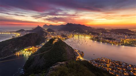 1920x1080 Rio De Janeiro Brazil Cityscape Evening Sunset Laptop Full Hd