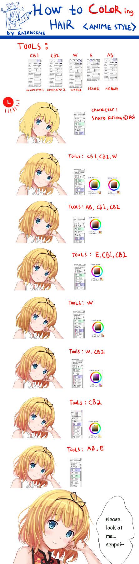 Hair Coloring Tutorial By Kazenokaze On Deviantart