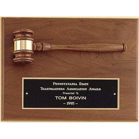 9 X 12 Walnut Gavel Plaque With Insert Gavel Plaques Plaques