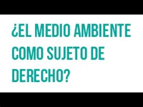 Seminario El Medioambiente Como Sujeto De Derecho YouTube