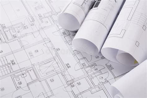 Plan Of Building Architectural Project Background Stock Image Image