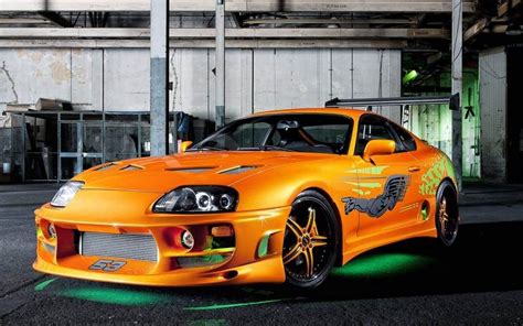 Orange Toyota Supra Green Neon The Fast And The Furious Wallpaper