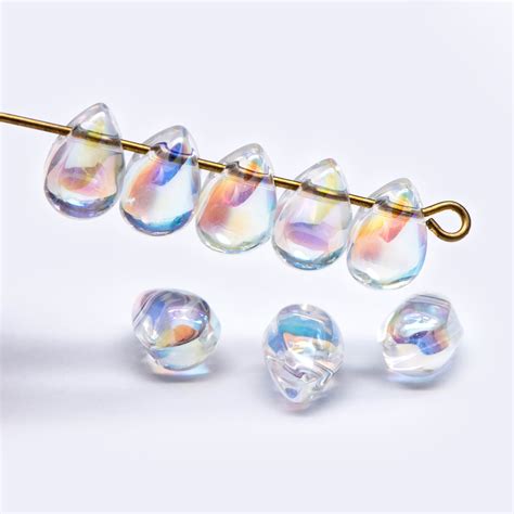 Glass Teardrop Beads X Mm Tear Drop Crystal Pear Beads Etsy