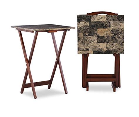Linon home decor tray table set faux marble brown. 2020 Best TV Tray Tables Reviews - Top Rated TV Tray Tables