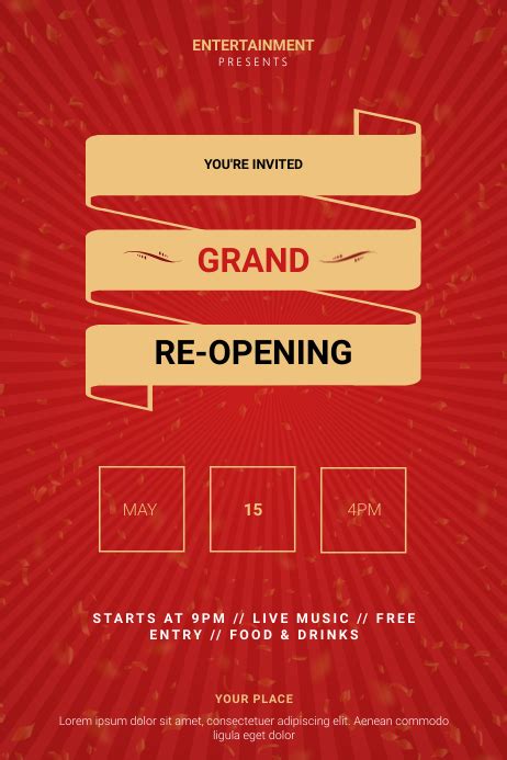 Grand Re Opening Flyer Template Postermywall