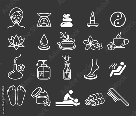spa massage therapy cosmetics icons vector illustration stock image and royalty free vector