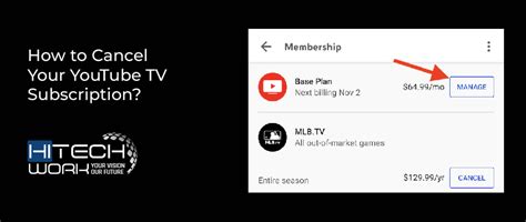 How To Cancel Your Youtube Tv Subscription Hi Tech Work