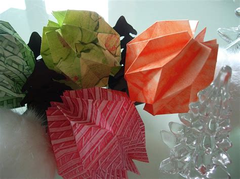 Origami Christmas Decoration Made From Handmade Paste Papers By Hilde
