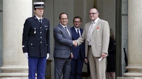 French President Salutes Train Heroes