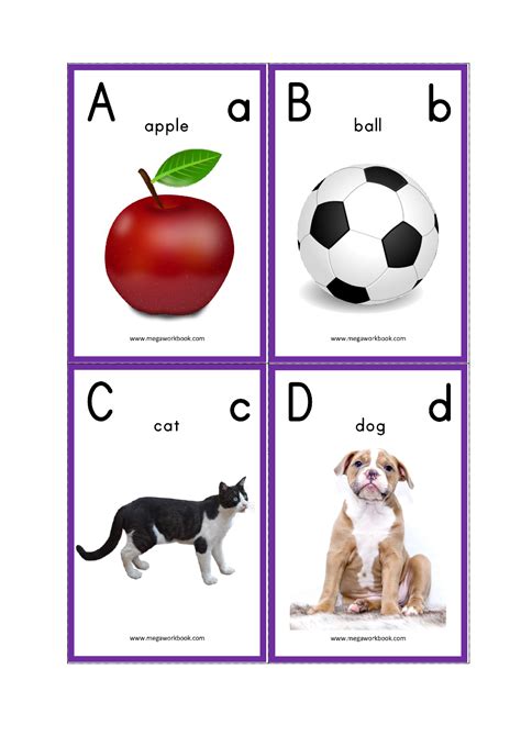 Alphabet Flash Cards Abc Flash Cards Letters With Pictures Letter