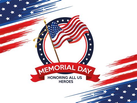 Memorial Day Celebration Poster With Usa Flag 2526652 Vector Art At