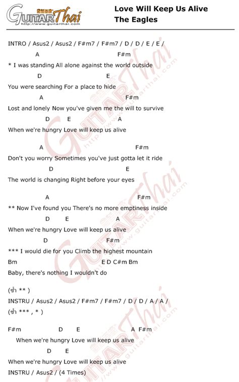 Love Will Keep Us Alive Guitar Chords