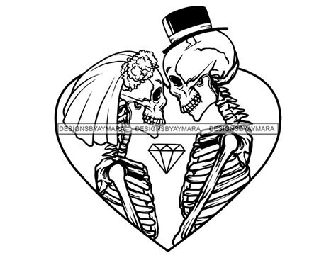 Skeleton Bride And Groom Clipart