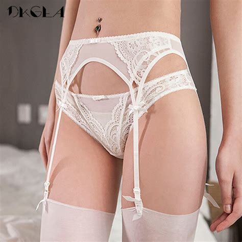 lace white garters sexy women lingerie temptation 2 piece panties