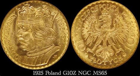 Poland 1925 10 Zloty Ngc Ms 65 Km Y32 Polish Gold Coins