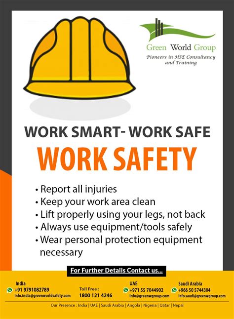 Work Safety Slogan with GWG | Workplace safety slogans, Safety slogans, Workplace safety tips