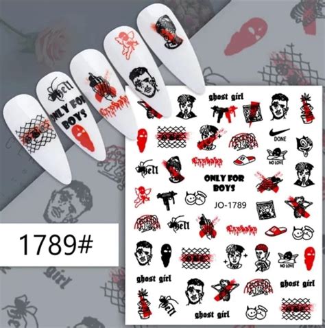 New Lil Peep Gbc Gothboiclique Xxxtentacion Nail Stickers Etsy