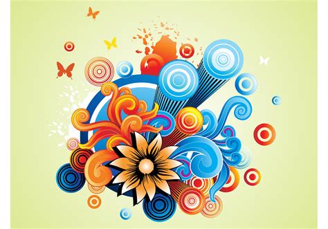 Colorful Flowers Graphics Download Free Vector Art