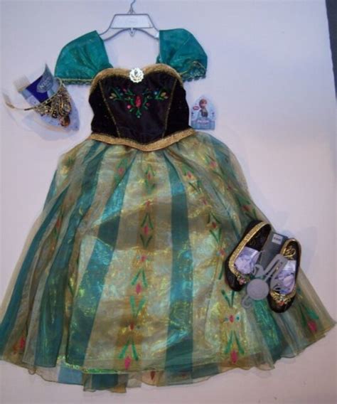 Nwt Disney Store Frozen Anna Deluxe Coronation Costume 78 Tiara