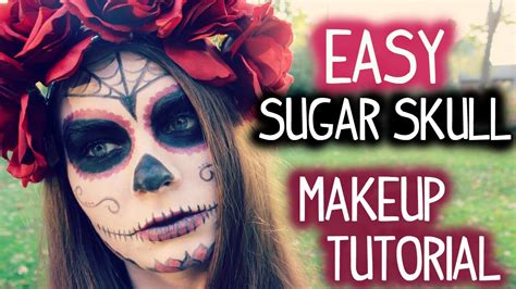 Easy Sugar Skull Makeup Tutorial Diy Flower Crown Youtube