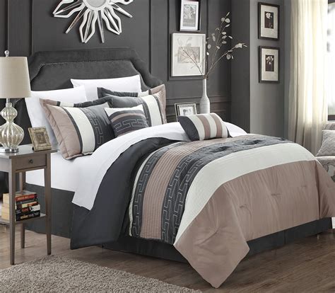 Chic Home Carlton 6 Piece Comforter Set King Size Taupe