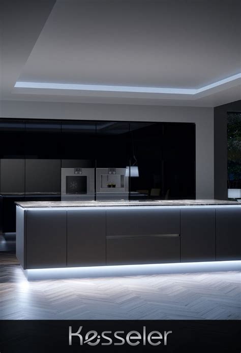 Stunning Led Lighting In A Handleless Modern Kitchen By Kesseler