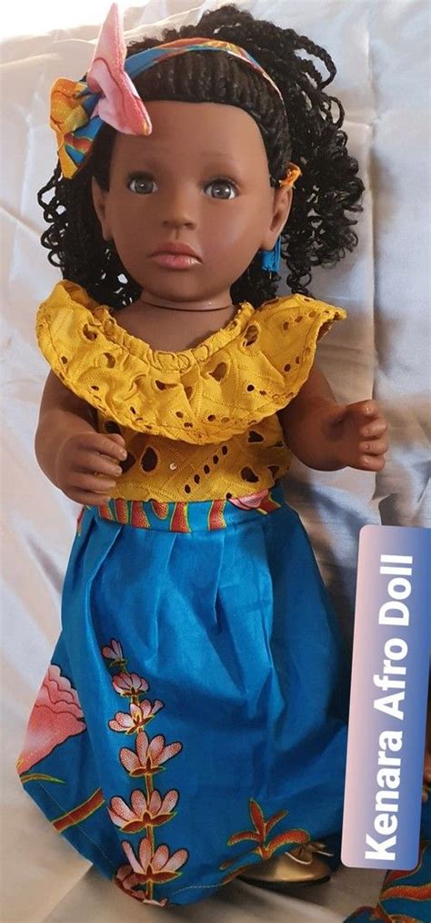 fully braided 16 inch 45 cm african american doll poupée africaine ayina doll african