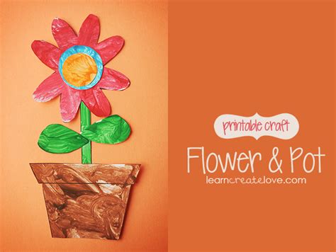Printable Flower And Pot Craft