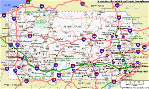 An Easy To Read Pennsylvania Road Map Mapvoice