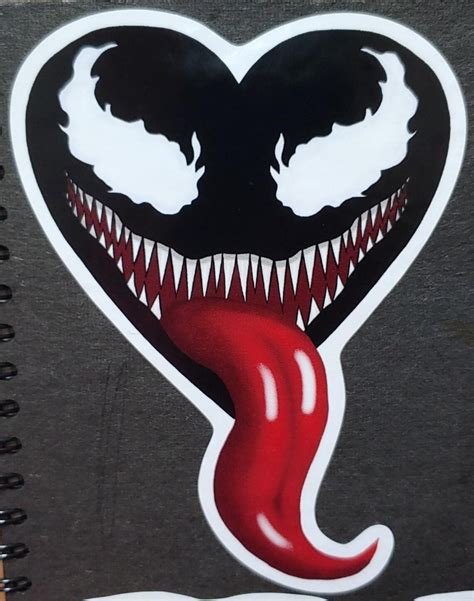 Venom Heart Sticker Waterproof Marvel Sticker Etsy