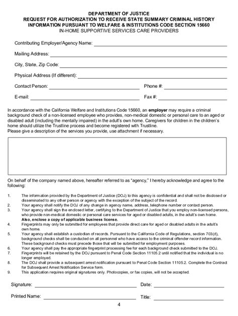 California Department Of Justice Application For A Form Fill Out And