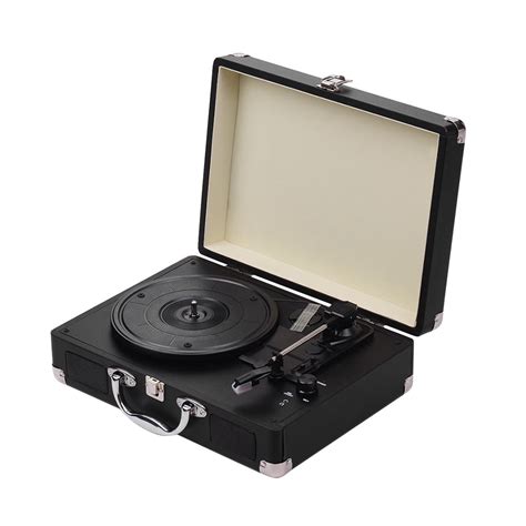 Portable Turntable Record Player Classic Suitcase Style 3 Speed Record